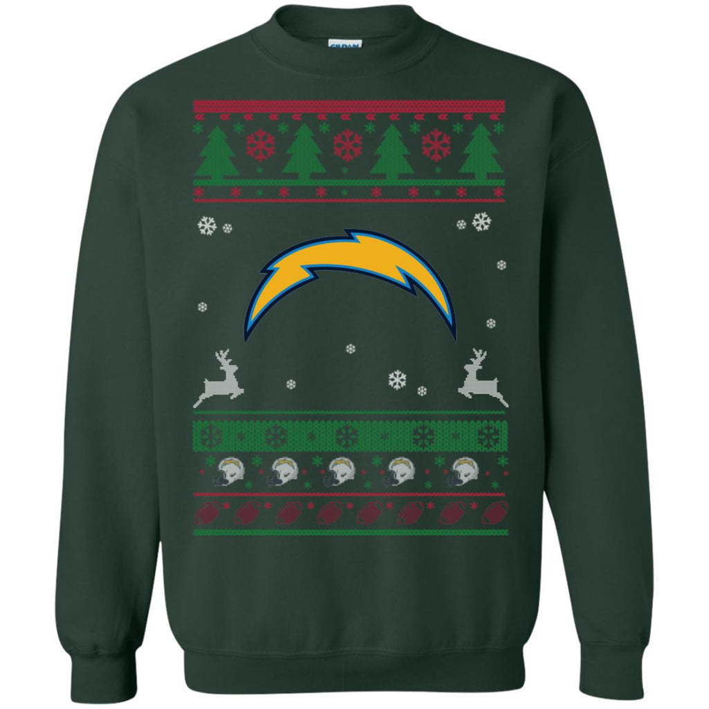 Los Angeles Chargers Logo Football Teams Ugly Christmas Sweater Unisex Crewneck Pullover Sweatshirt