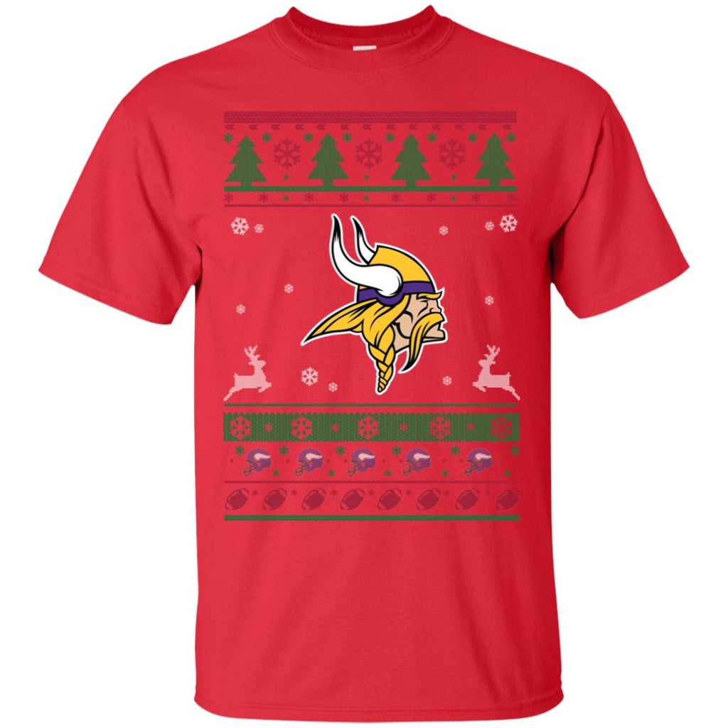 Minnesota Vikings Logo Football Teams Ugly Christmas Sweater Men T-Shirt
