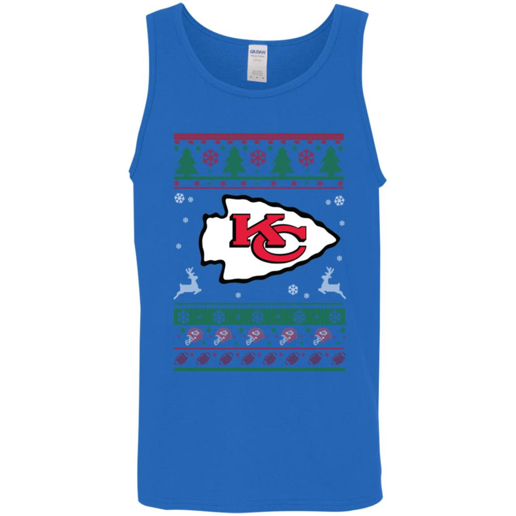 Kansas City Chiefs Logo Football Teams Ugly Christmas Sweater Men Tank Top