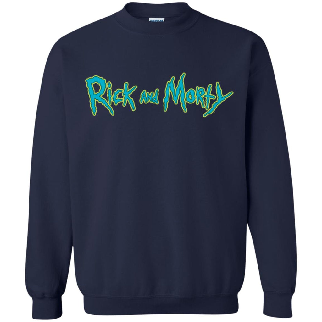 Rick And Morty Title Typography Unisex Crewneck Pullover Sweatshirt