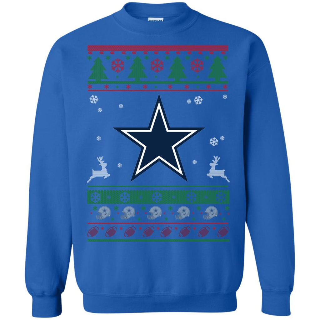Dallas Cowboys Logo Football Teams Ugly Christmas Sweater Unisex Crewneck Pullover Sweatshirt