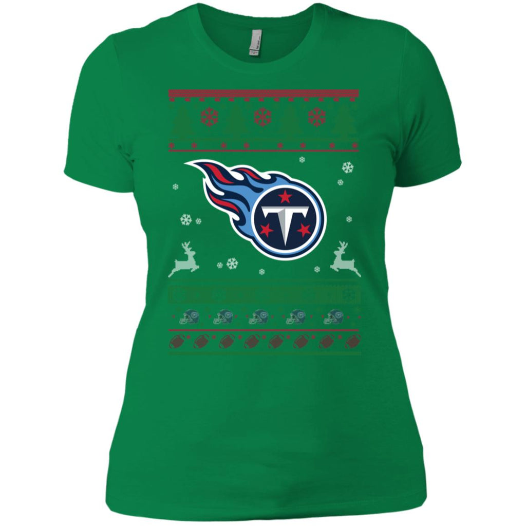 Tennessee Titans Logo Football Teams Ugly Christmas Sweater Women T-Shirt