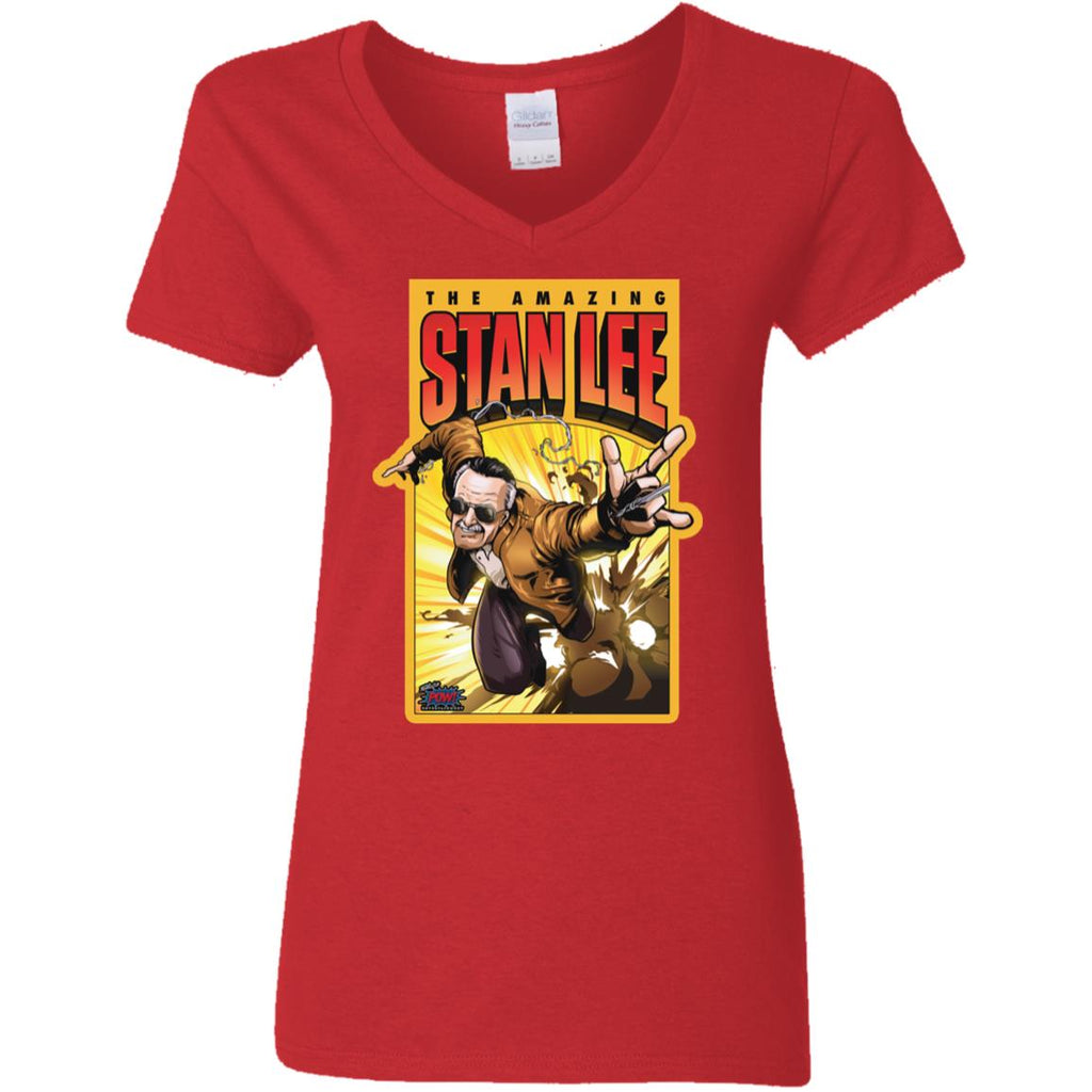 Pow - Entertainment's Amazing Stan Lee Women V-Neck T-Shirt