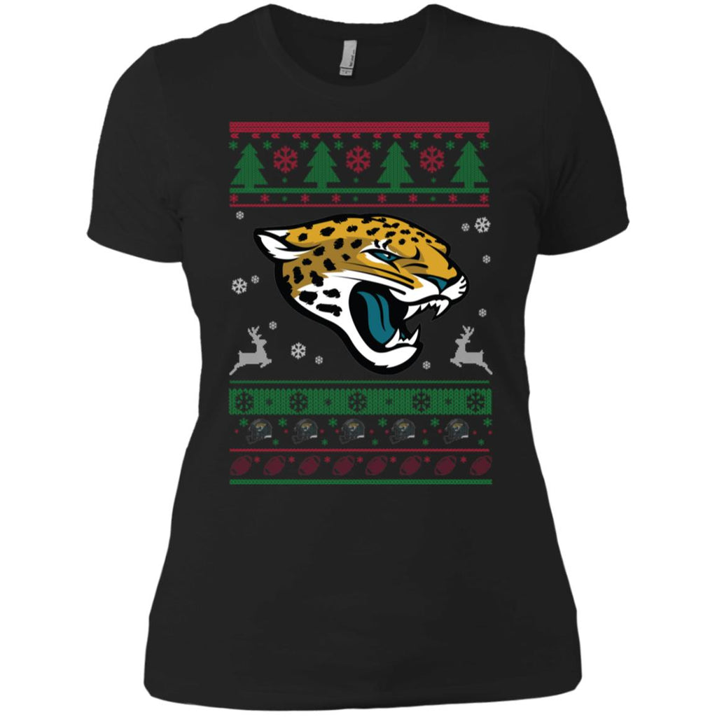 Jacksonville Jaguars Logo Football Teams Ugly Christmas Sweater Women T-Shirt