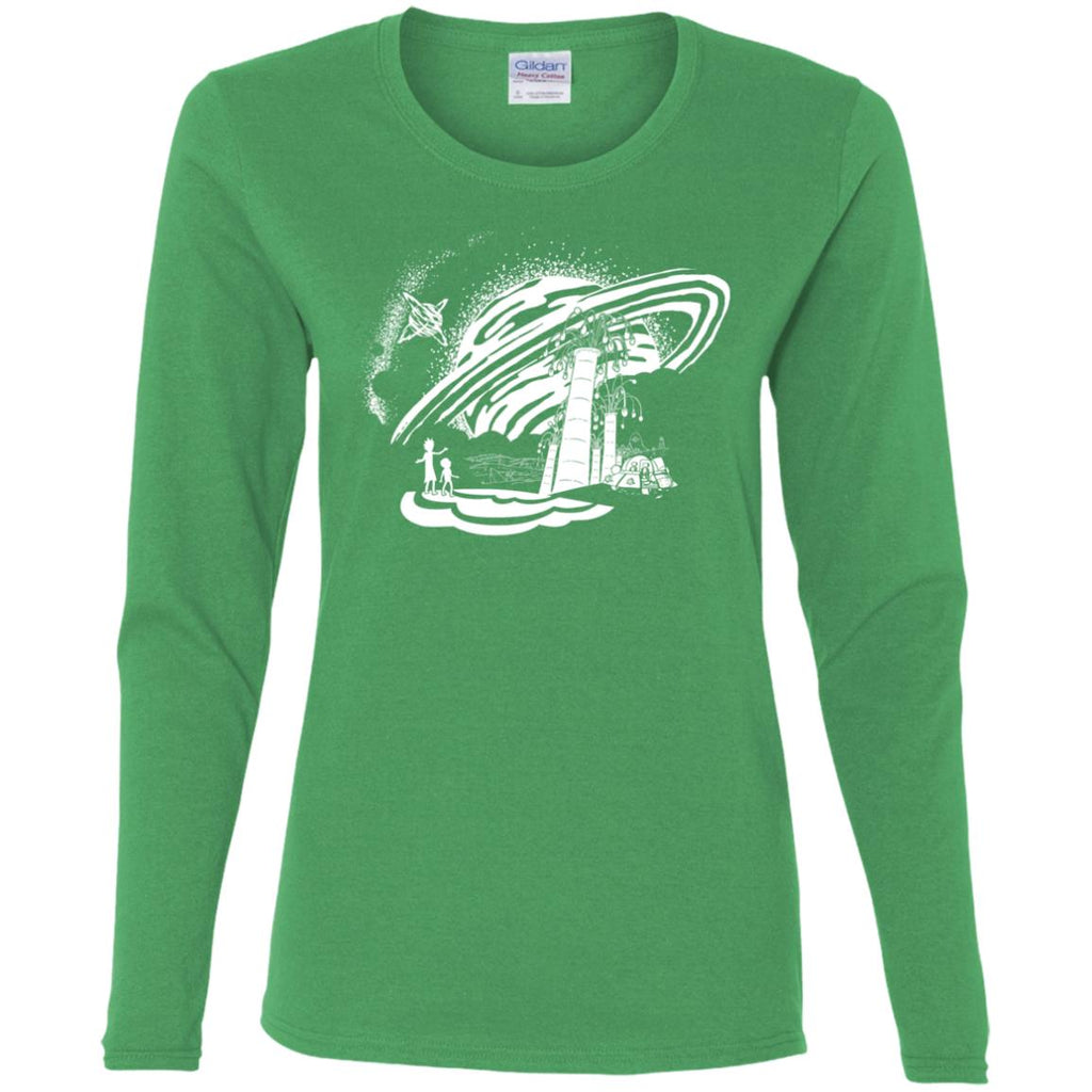 Rick And Morty Dimension 35-c Black And White Women Long Sleeve Shirt