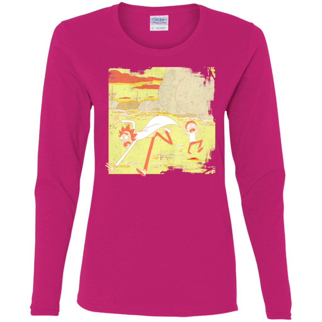 Rick And Morty Escape From Buttworld Women Long Sleeve Shirt