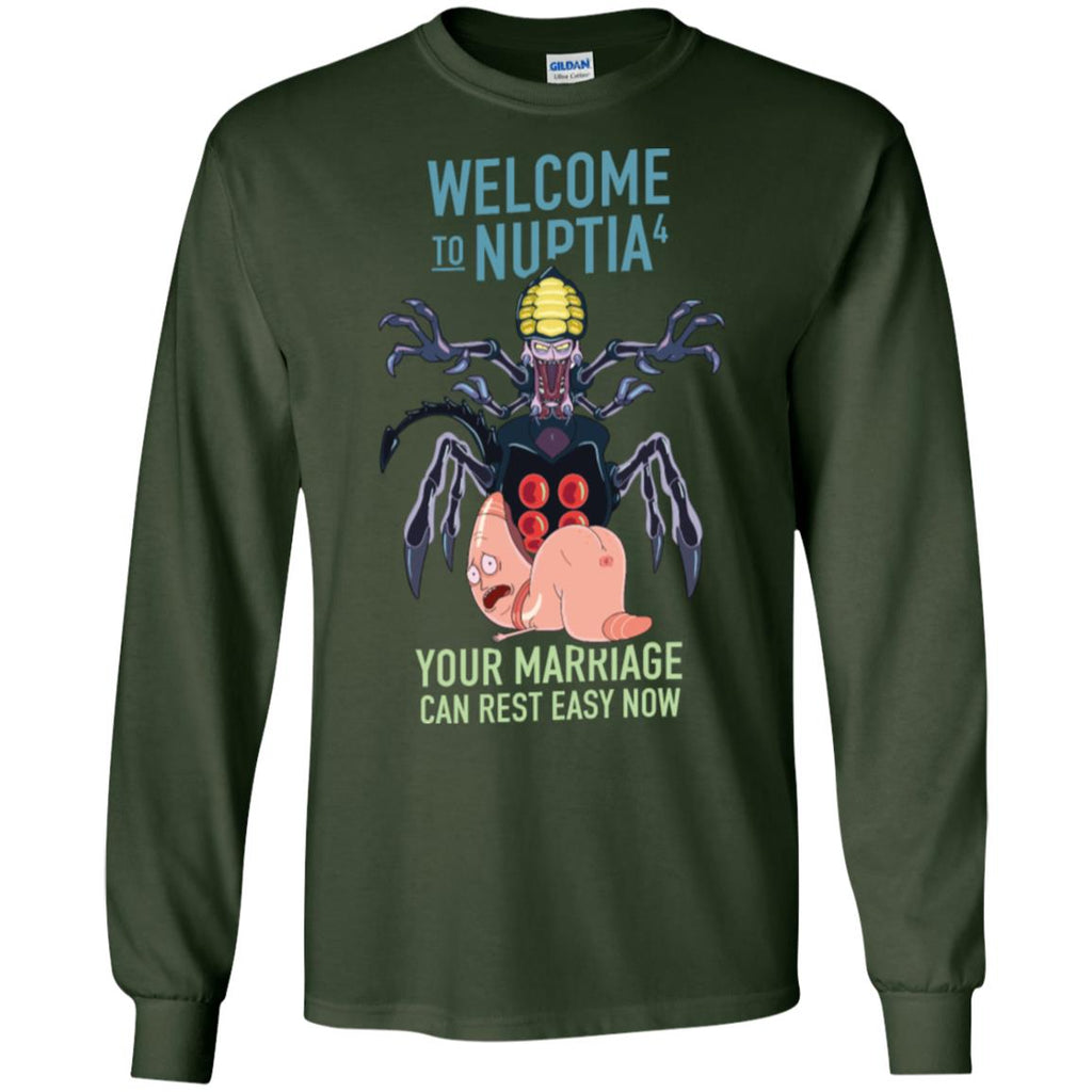 Rick And Morty Welcome To Nuptia Men Long SLeeve Shirt