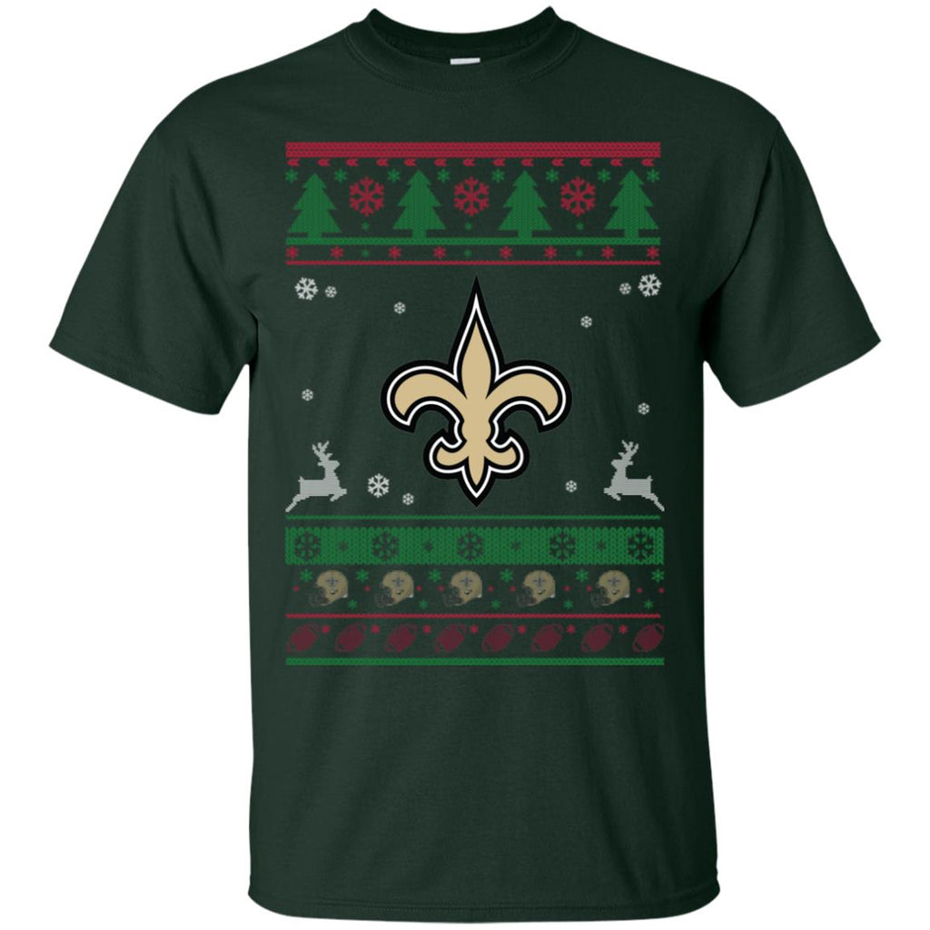 New Orleans Saints Logo Football Teams Ugly Christmas Sweater Men T-Shirt