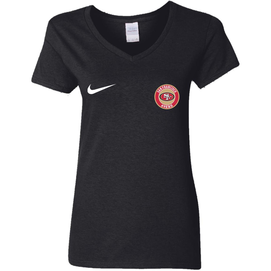 Nike San Francisco 49ers Nfl Football Women V-Neck T-Shirt