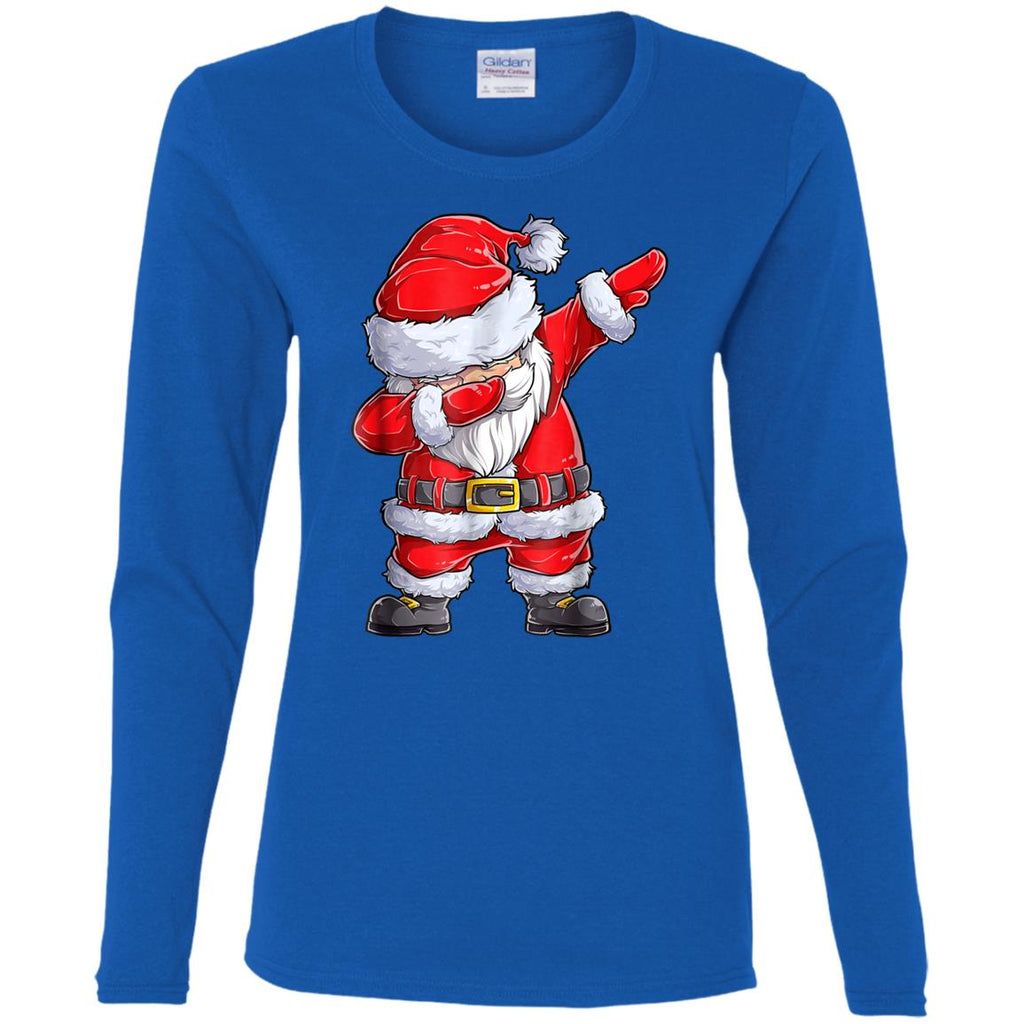 Dabbing Santa Shirt Christmas Boys Kids Men Xmas Gifts Tees Women Long Sleeve Shirt