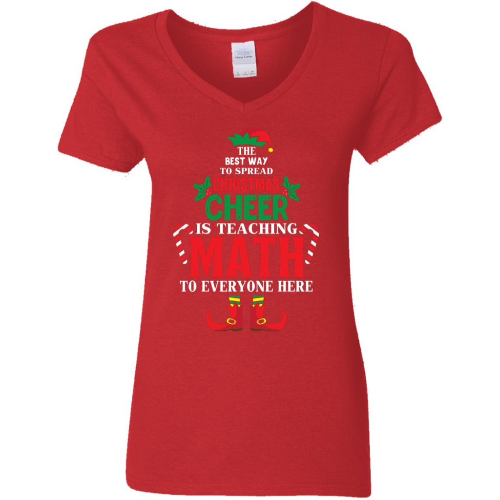 Christmas Cheer Is Teaching Math Women V-Neck T-Shirt