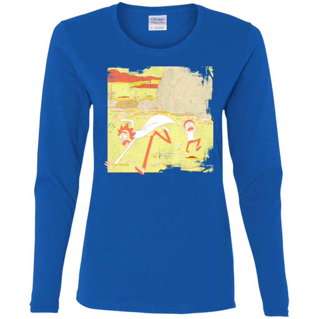 Rick And Morty Escape From Buttworld Women Long Sleeve Shirt