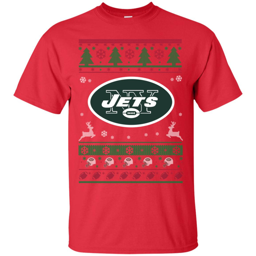 New York Jets Logo Football Teams Ugly Christmas Sweater Men T-Shirt