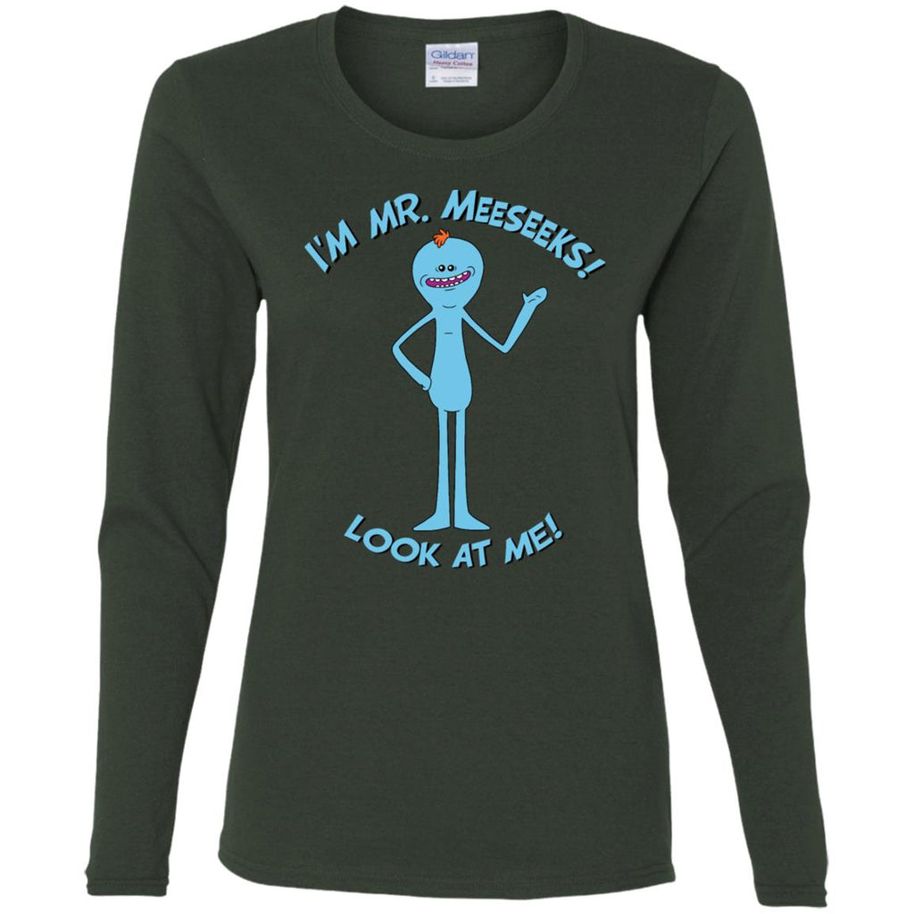 Rick And Morty Mr Meeseeks Look At Me Quote Women Long Sleeve Shirt