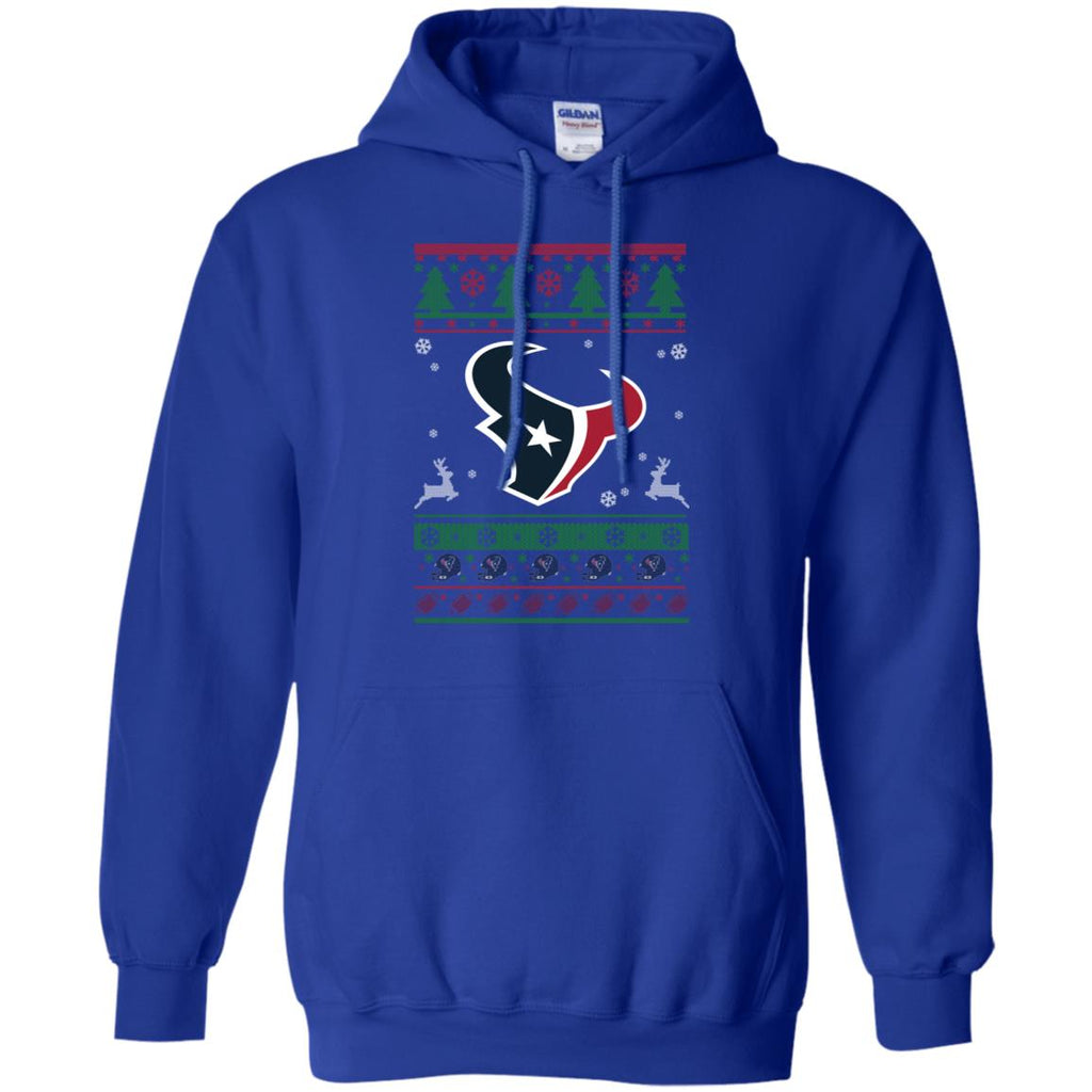 Houston Texans Logo Football Teams Ugly Christmas Sweater Men Pullover Hoodie