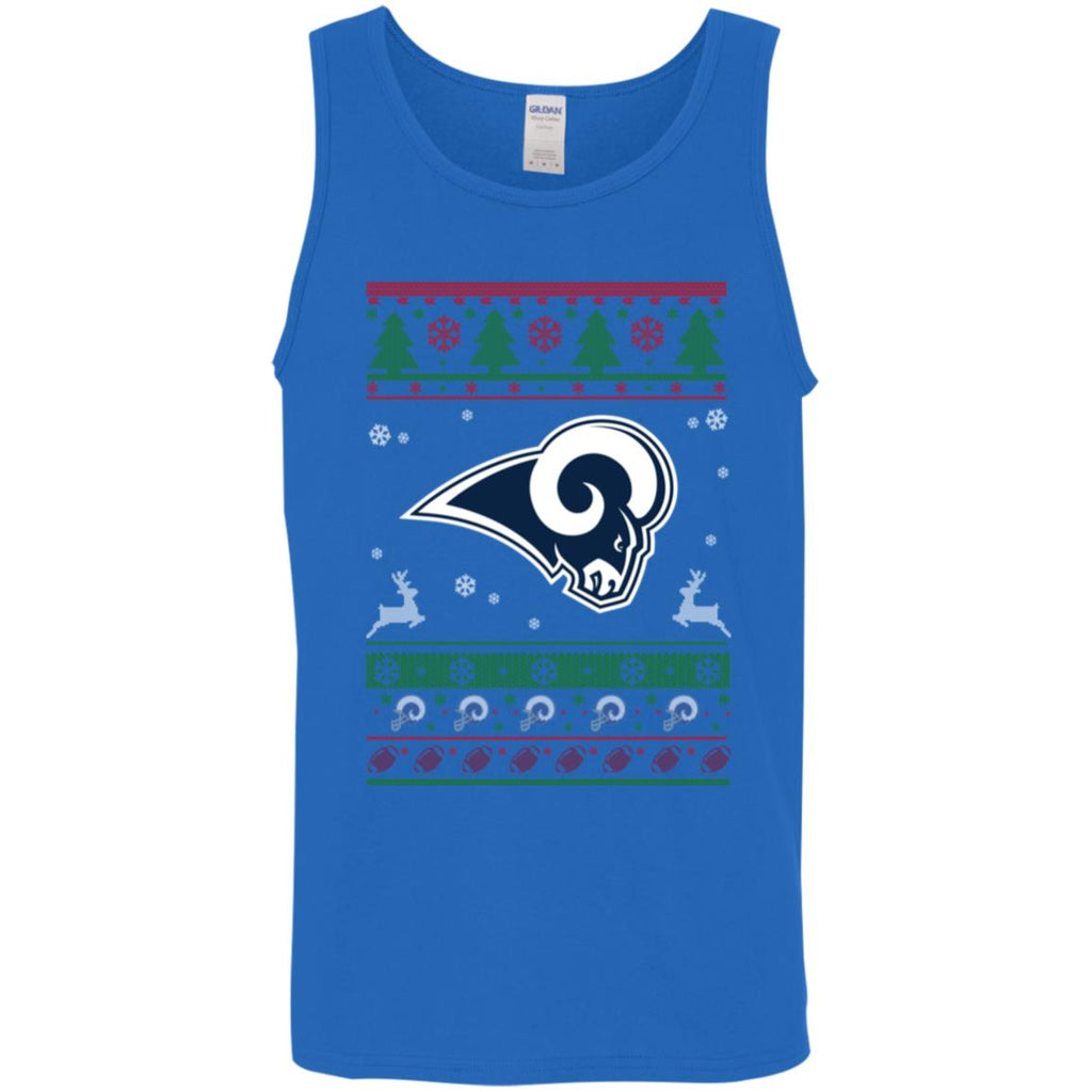 Los Angeles Rams Logo Football Teams Ugly Christmas Sweater Men Tank Top