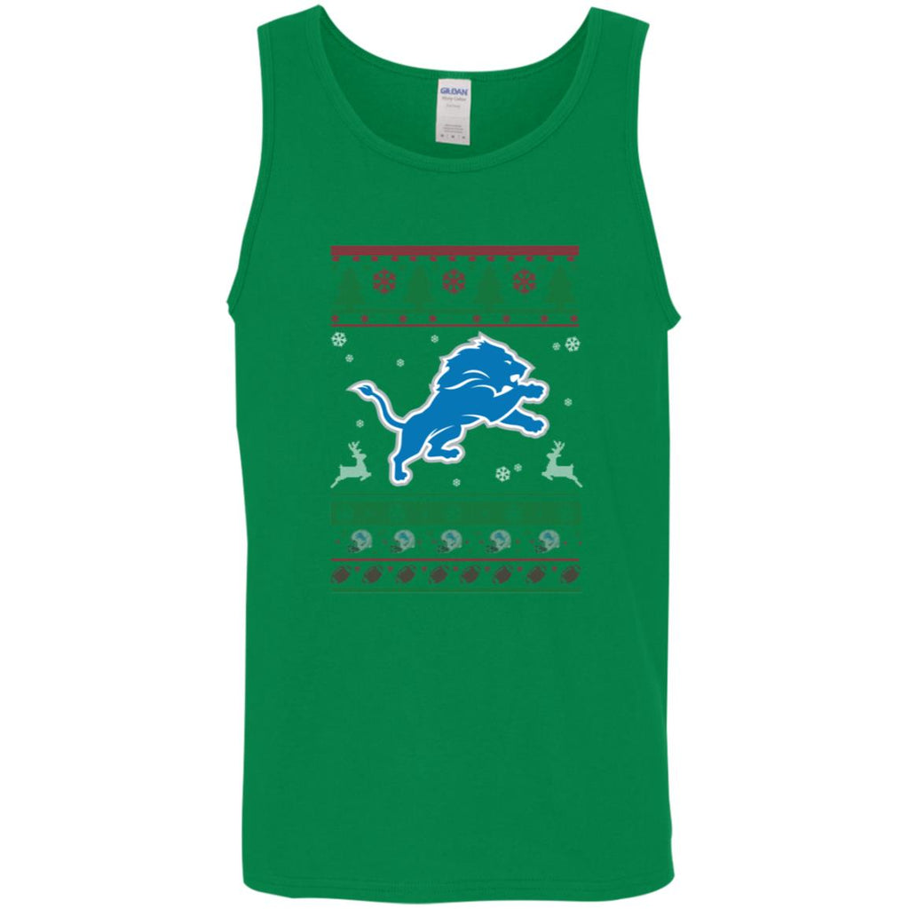 Detroit Lions Logo Football Teams Ugly Christmas Sweater Men Tank Top