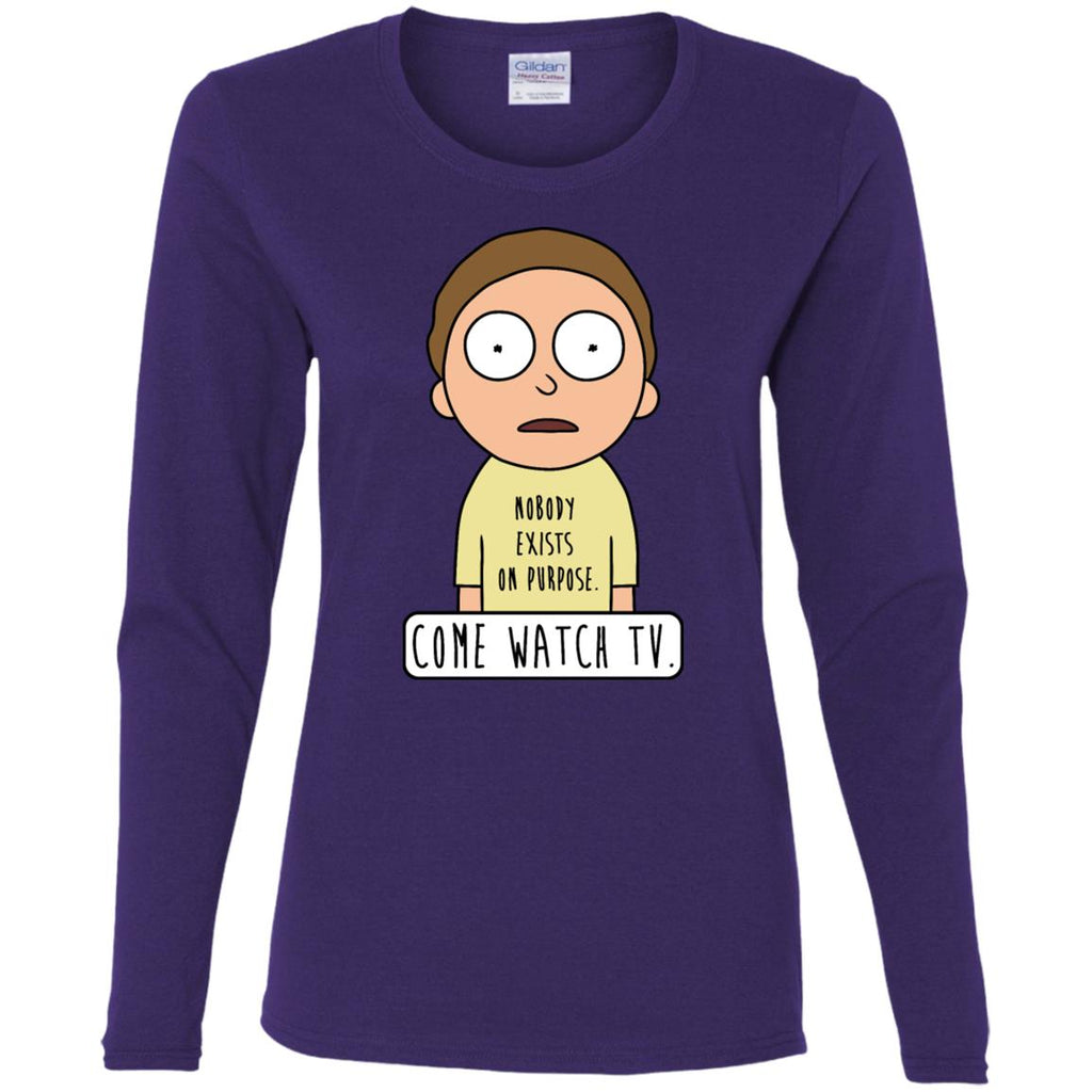 Rick And Morty Come Watch Tv Quote Women Long Sleeve Shirt