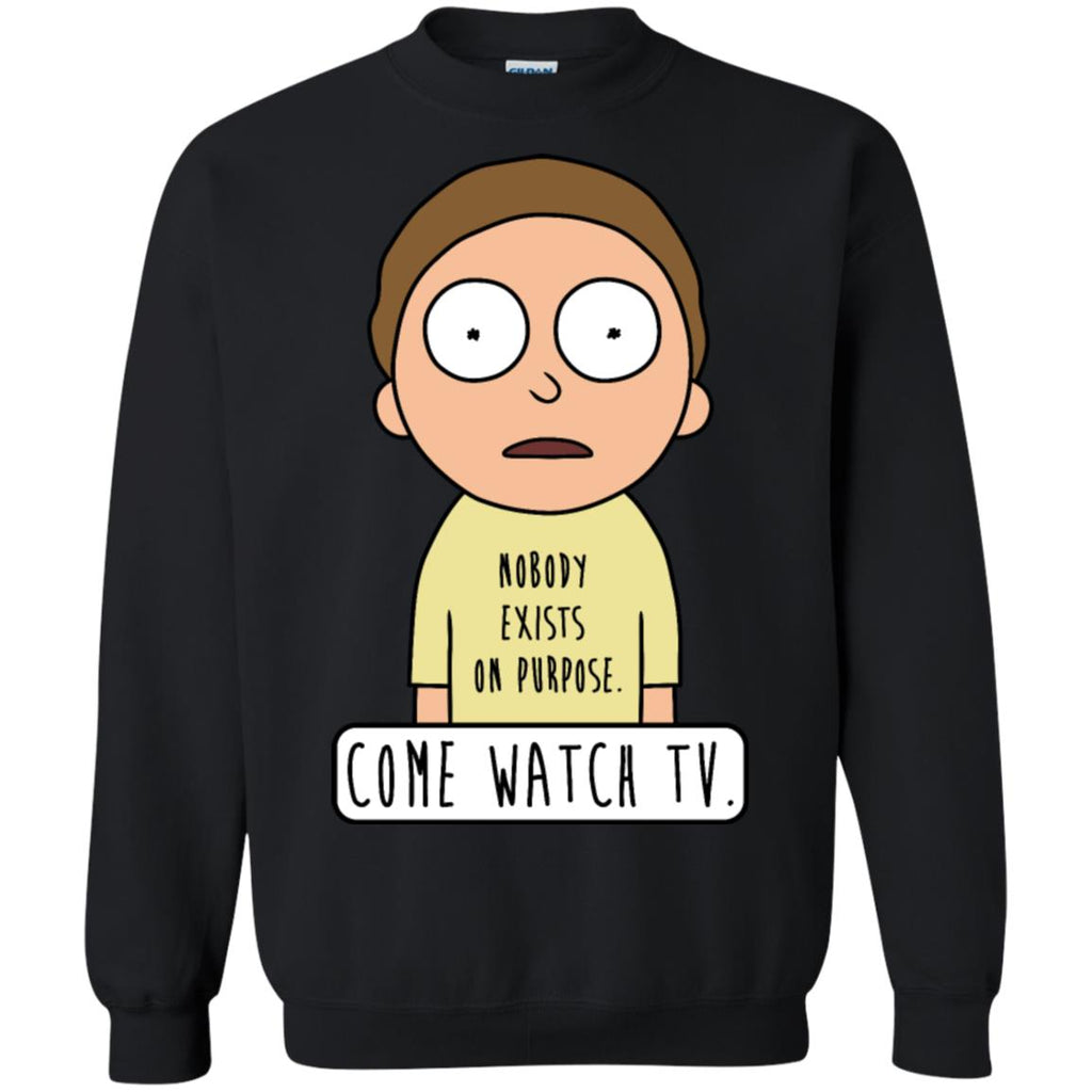Rick And Morty Come Watch Tv Quote Unisex Crewneck Pullover Sweatshirt