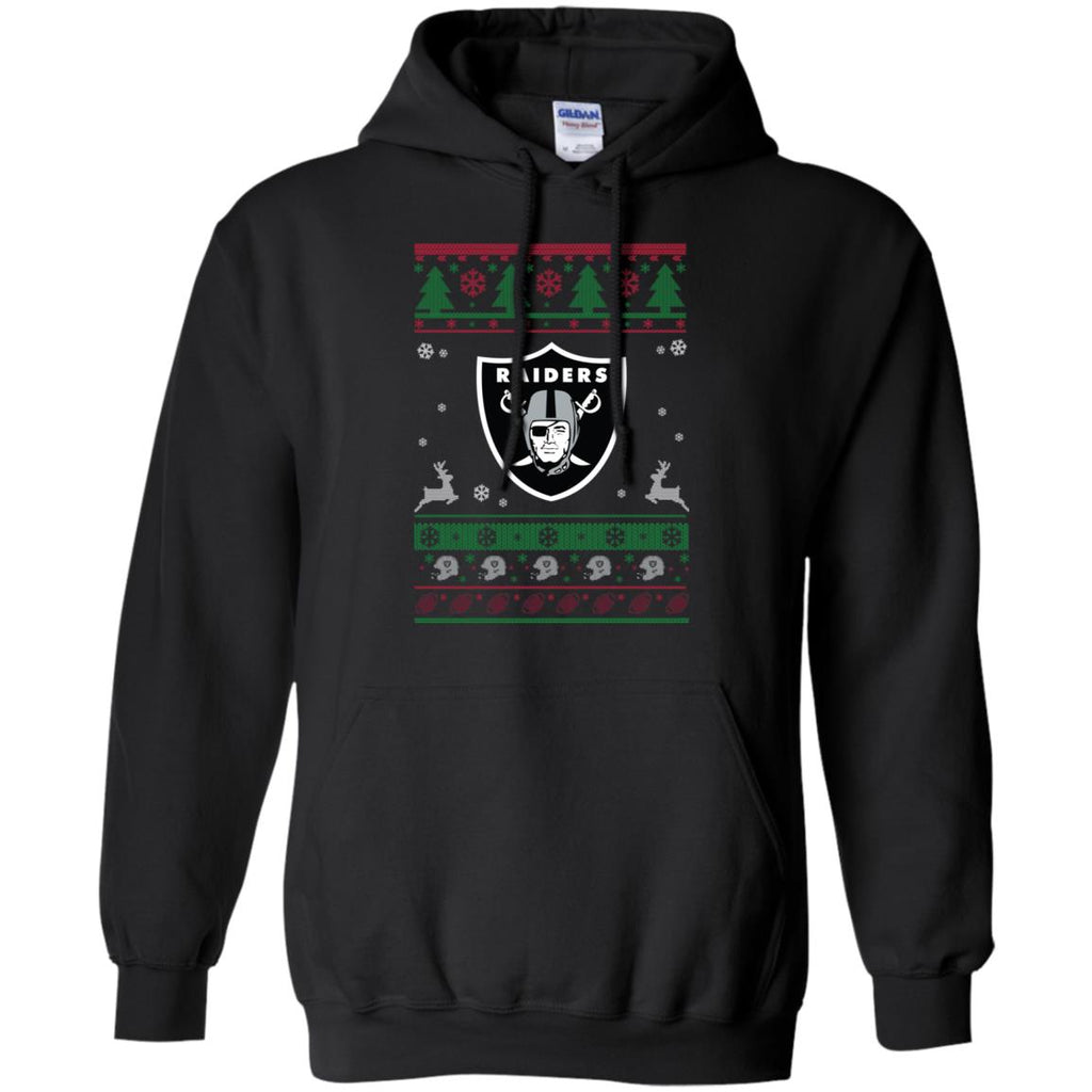 Oakland Raiders Logo Football Teams Ugly Christmas Sweater Men Pullover Hoodie