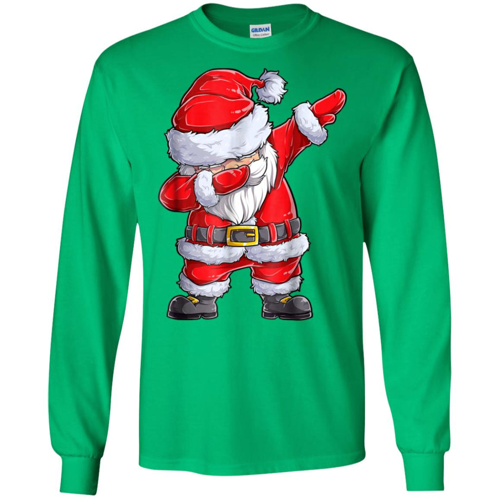 Dabbing Santa Shirt Christmas Boys Kids Men Xmas Gifts Tees Men Long SLeeve Shirt