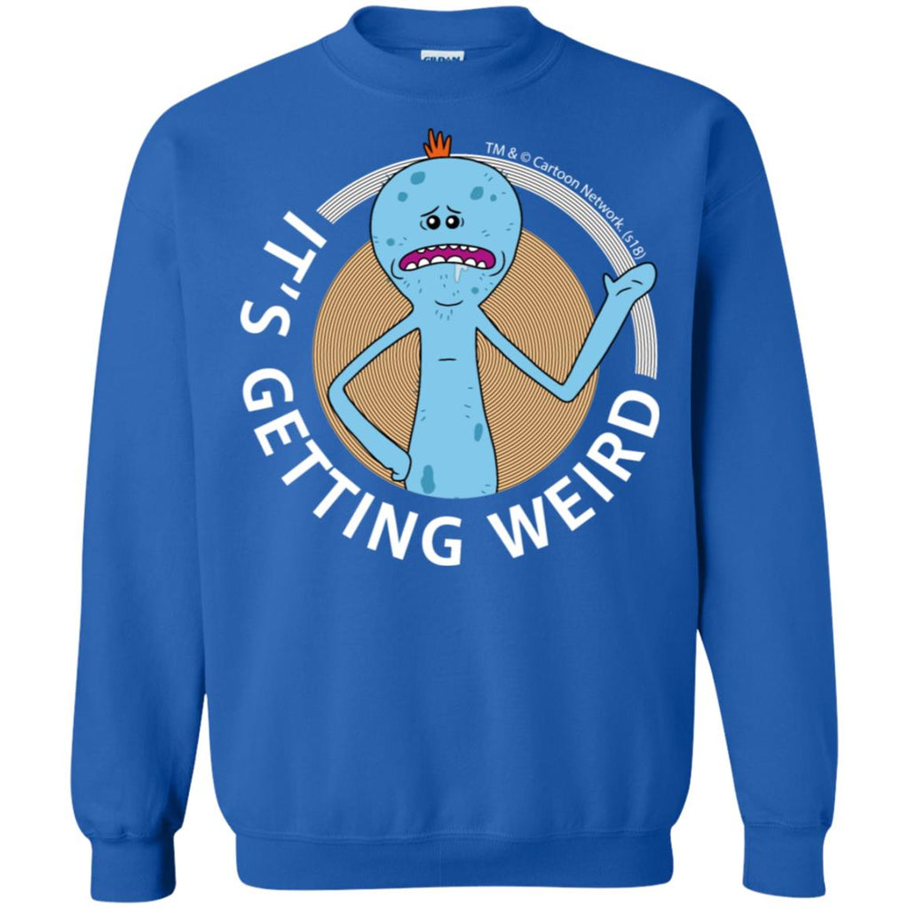 Rick And Morty Mr Meeseeks It's Getting Weird Mug Unisex Crewneck Pullover Sweatshirt