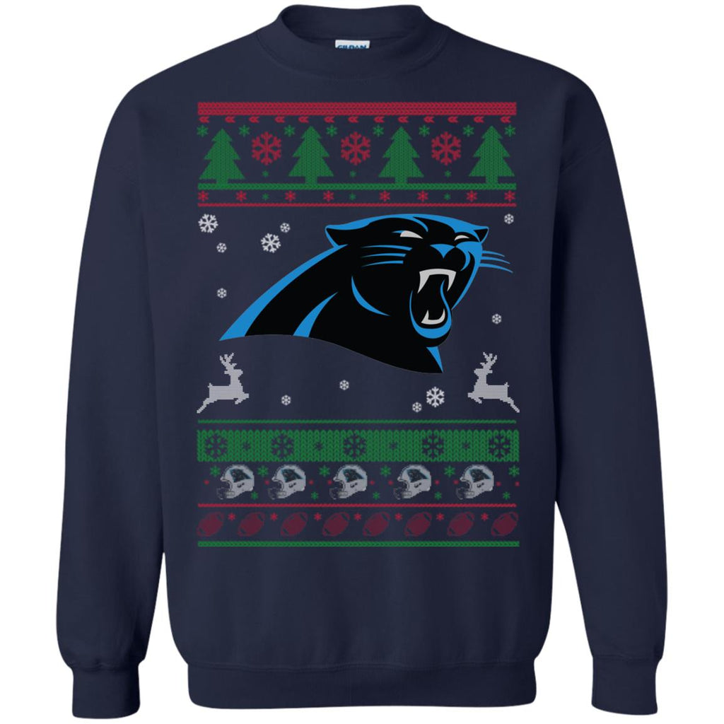 Carolina Panthers Logo Football Teams Ugly Christmas Sweater Unisex Crewneck Pullover Sweatshirt