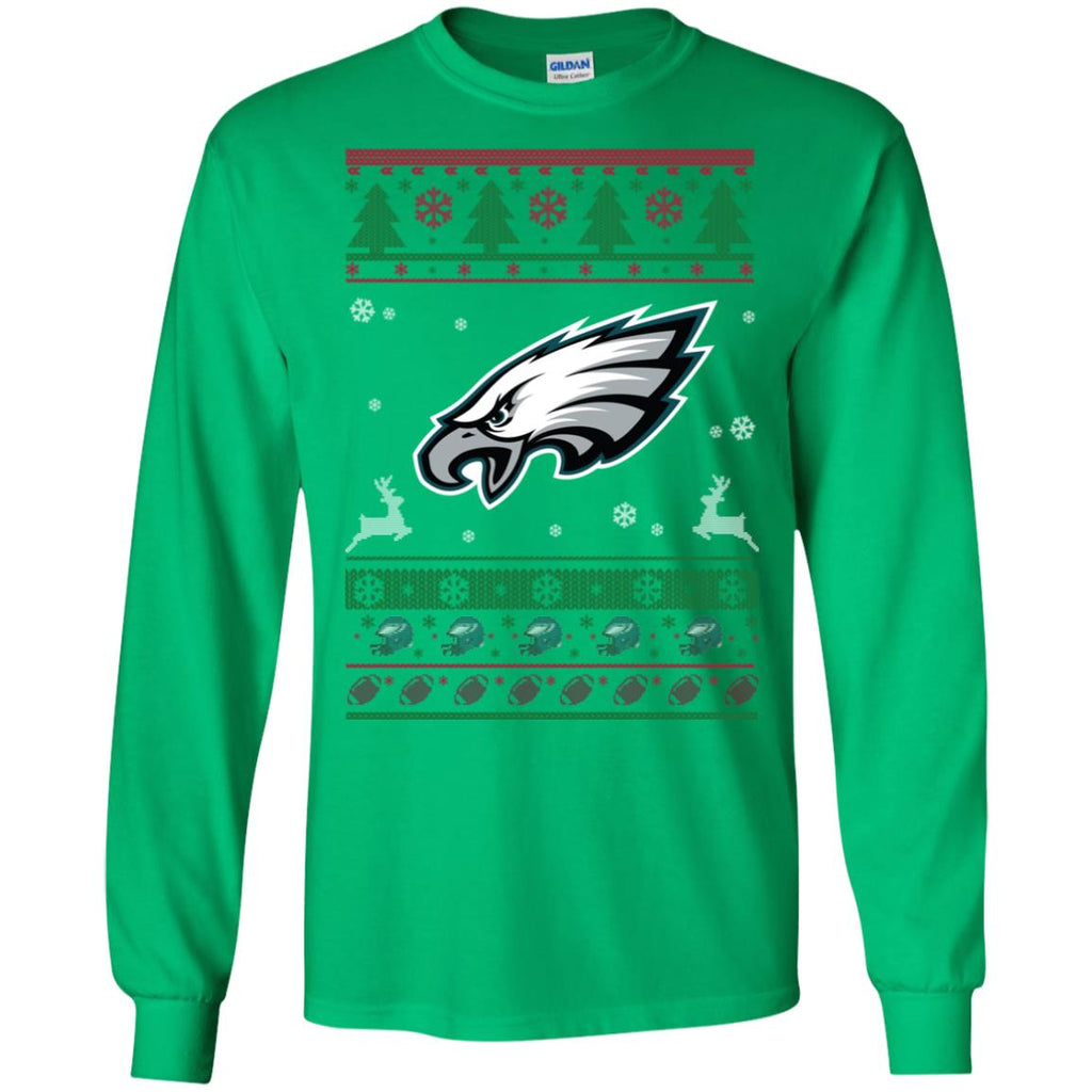 Philadelphia Eagles Logo Football Teams Ugly Christmas Sweater Men Long SLeeve Shirt