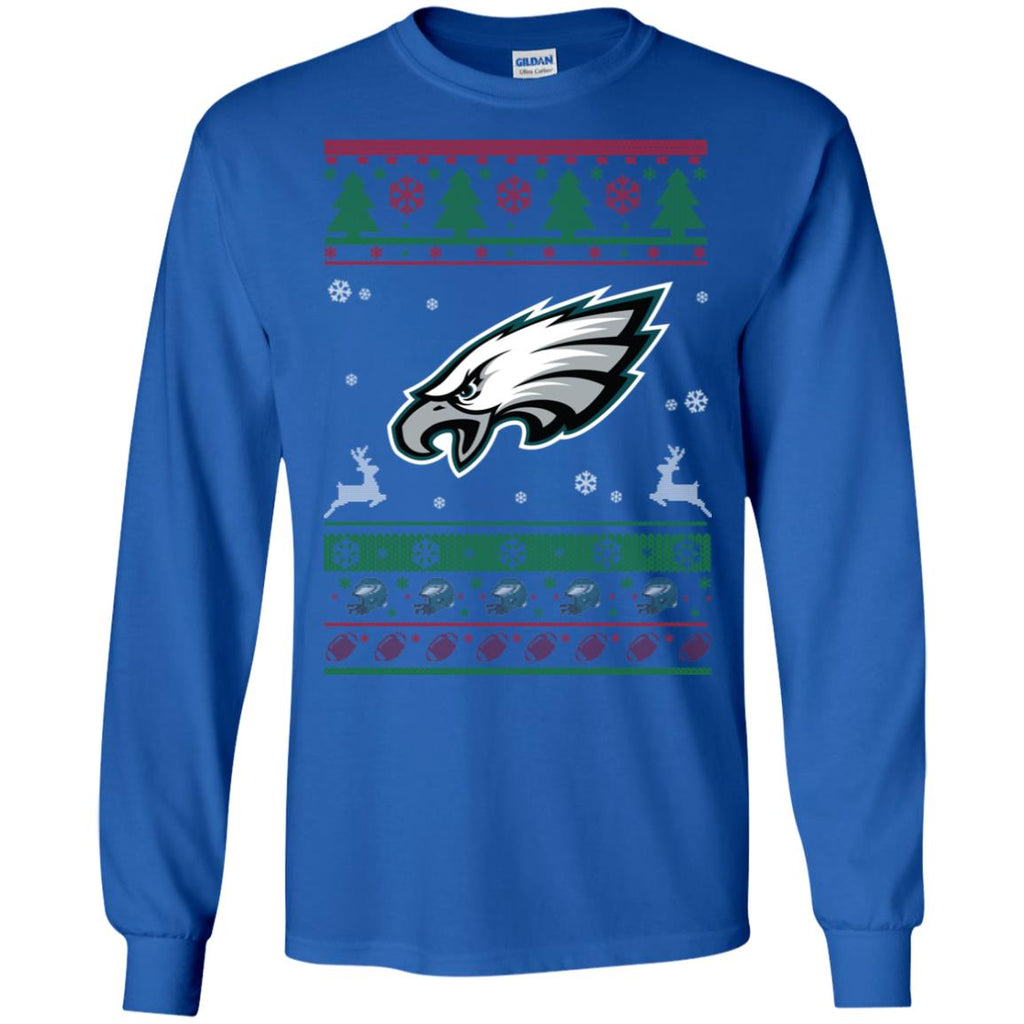 Philadelphia Eagles Logo Football Teams Ugly Christmas Sweater Men Long SLeeve Shirt