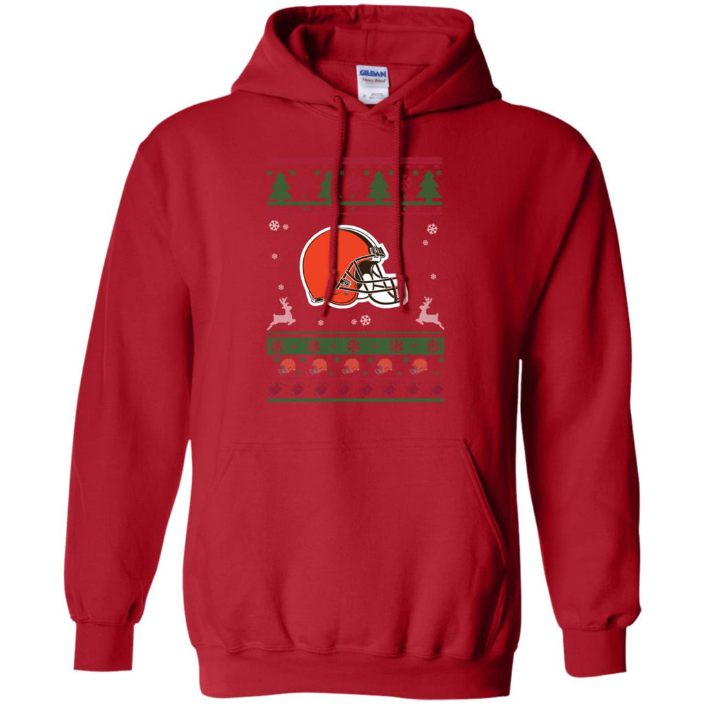 Cleveland Browns Logo Football Teams Ugly Christmas Sweater Men Pullover Hoodie