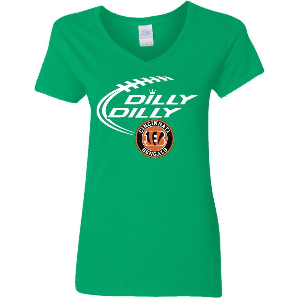 Dilly Dilly Cincinnati Bengal Nfl Football Women V-Neck T-Shirt