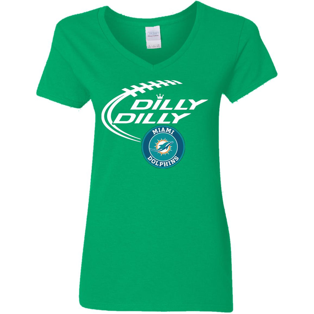 Dilly Dilly Miami Dolphins Nfl Football Women V-Neck T-Shirt