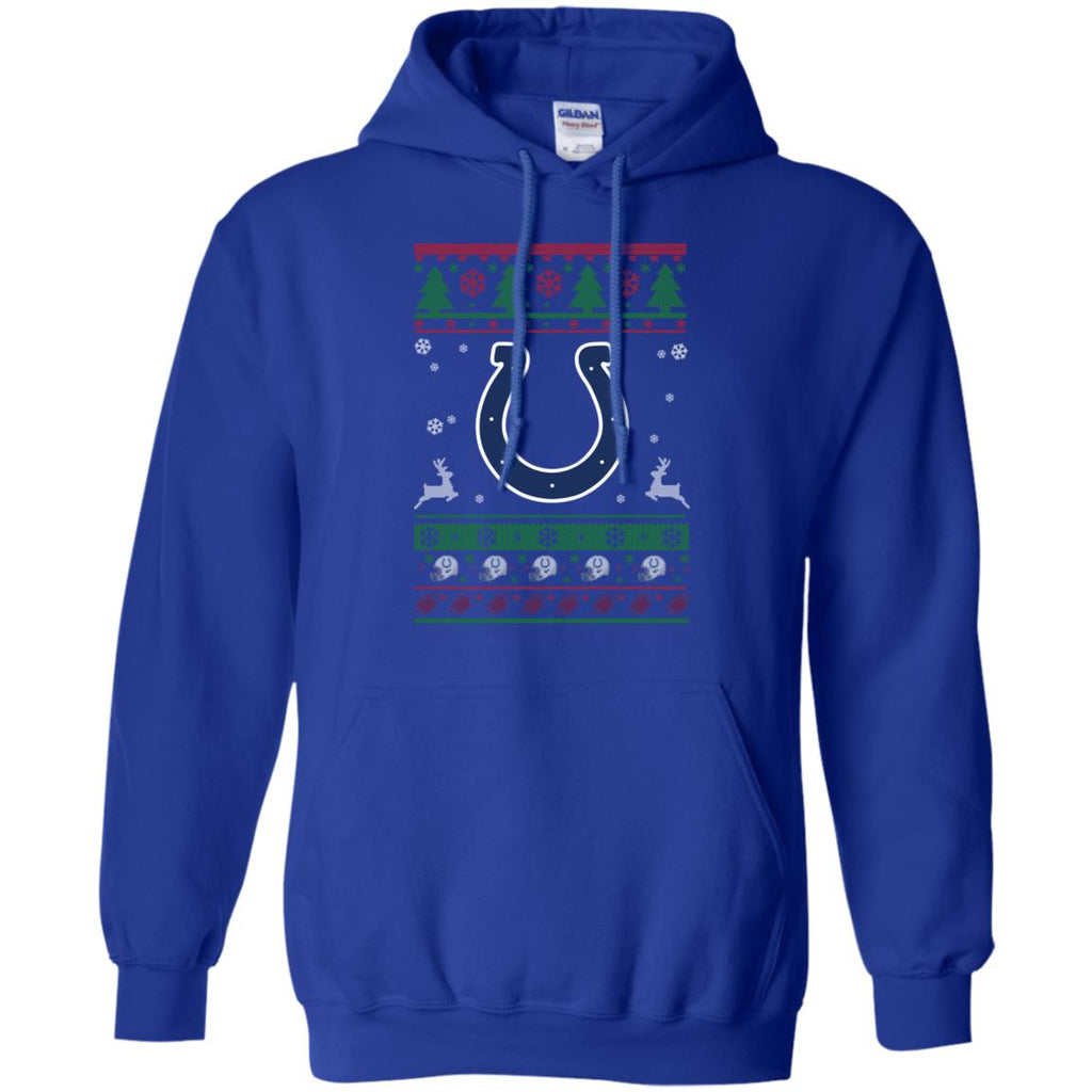 Indianapolis Colts Logo Football Teams Ugly Christmas Sweater Men Pullover Hoodie