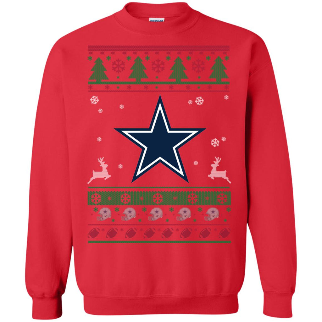 Dallas Cowboys Logo Football Teams Ugly Christmas Sweater Unisex Crewneck Pullover Sweatshirt