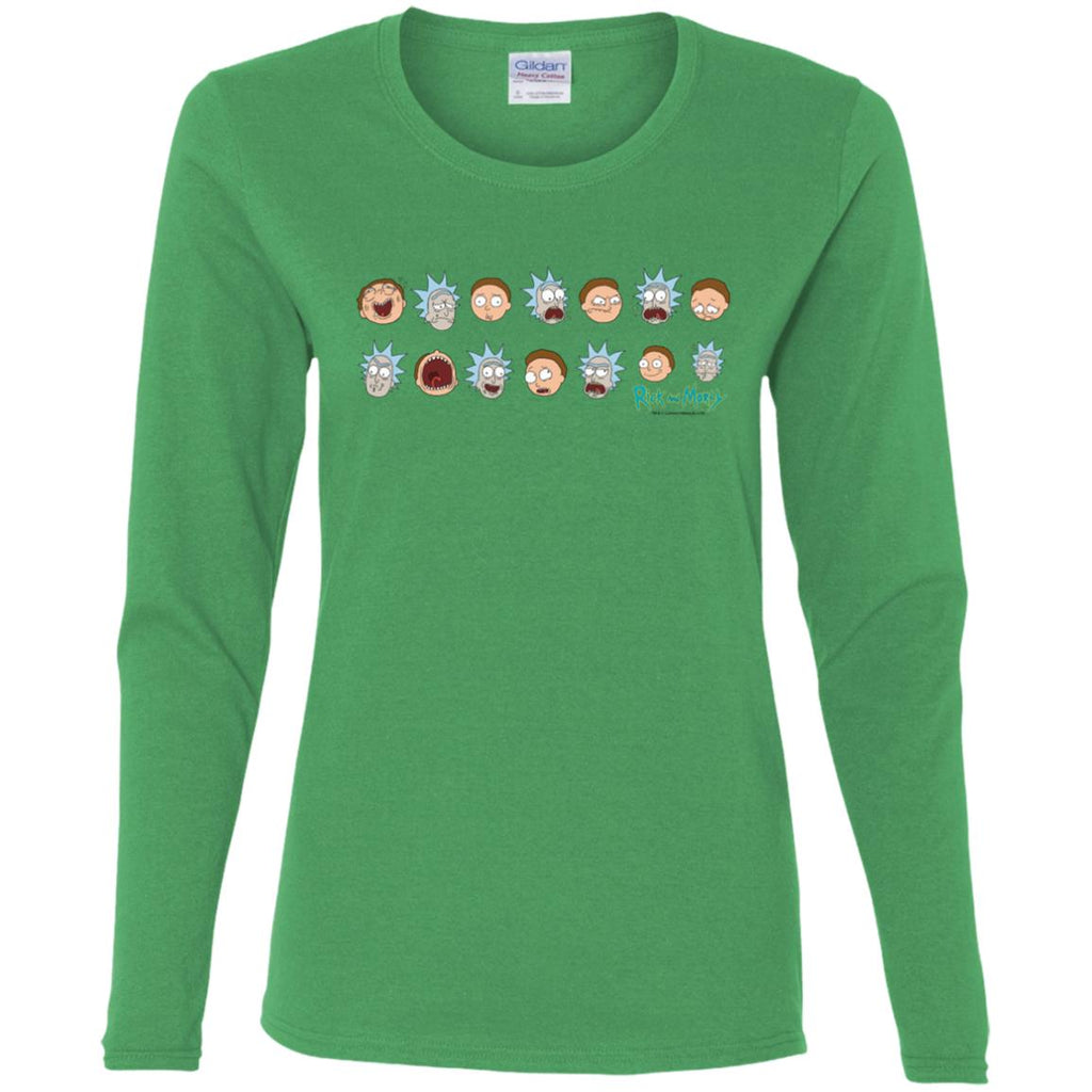 Rick And Morty Expressions Women Long Sleeve Shirt