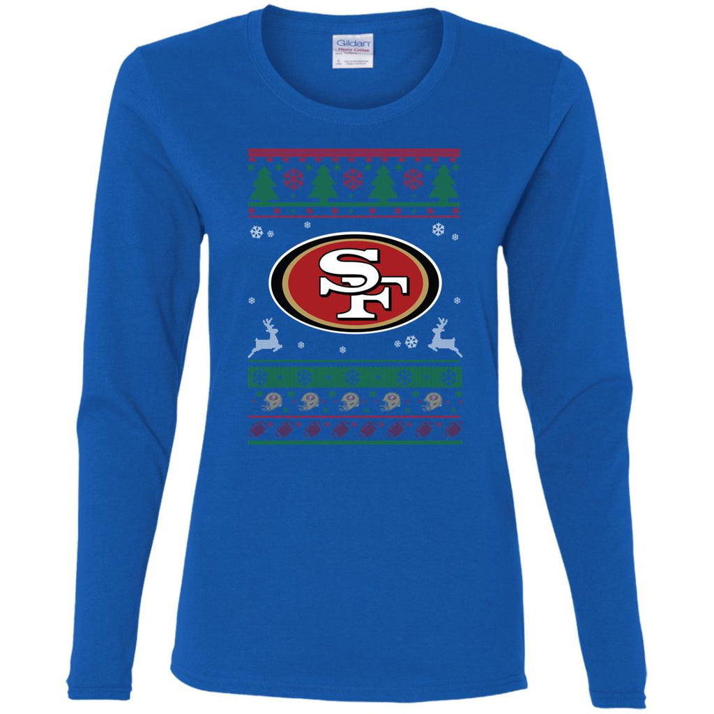 San Francisco 49ers Logo Football Teams Ugly Christmas Sweater Women Long Sleeve Shirt