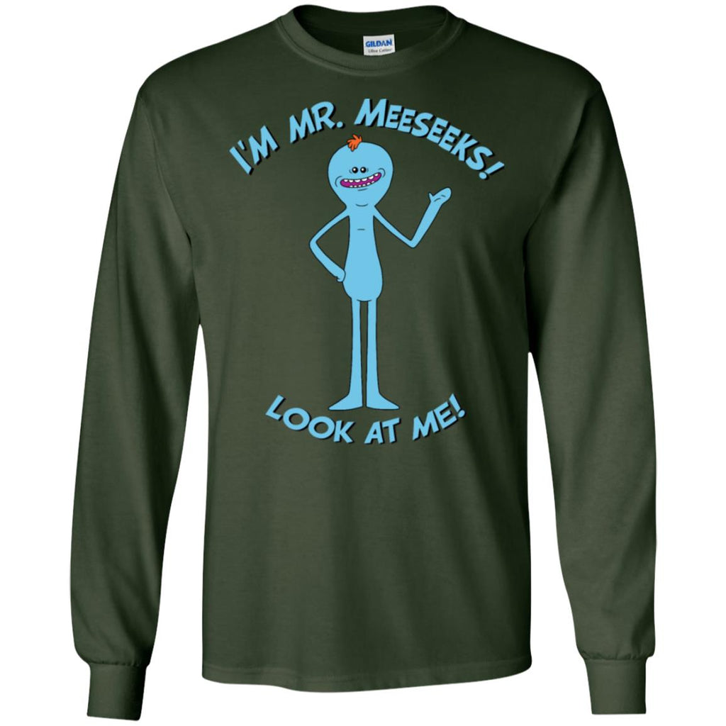 Rick And Morty Mr Meeseeks Look At Me Quote Men Long SLeeve Shirt
