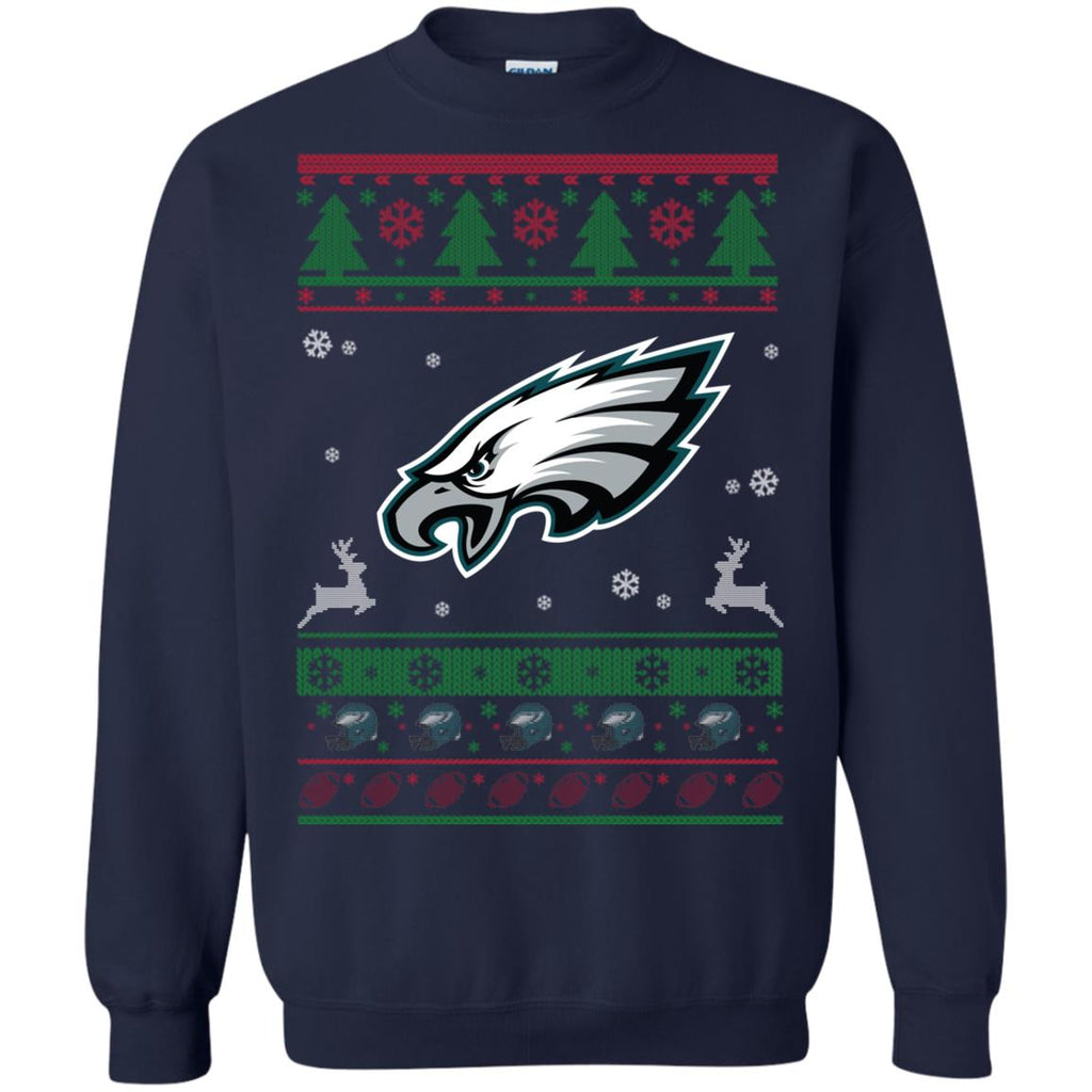 Philadelphia Eagles Logo Football Teams Ugly Christmas Sweater Unisex Crewneck Pullover Sweatshirt