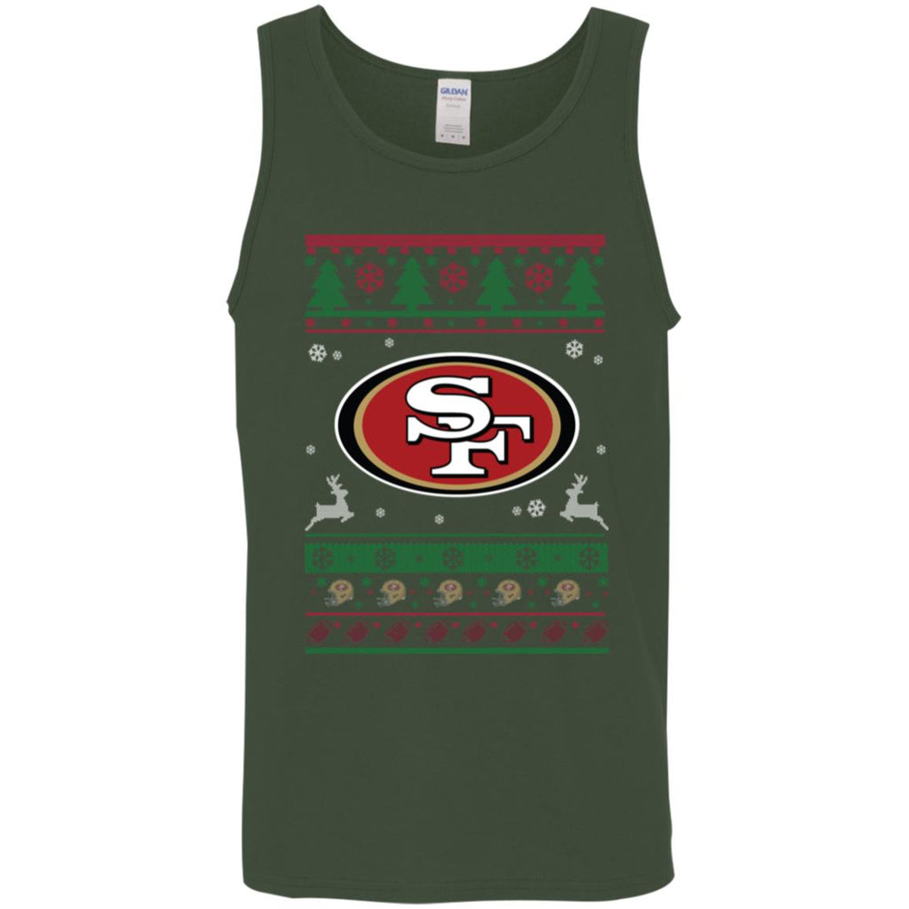 San Francisco 49ers Logo Football Teams Ugly Christmas Sweater Men Tank Top
