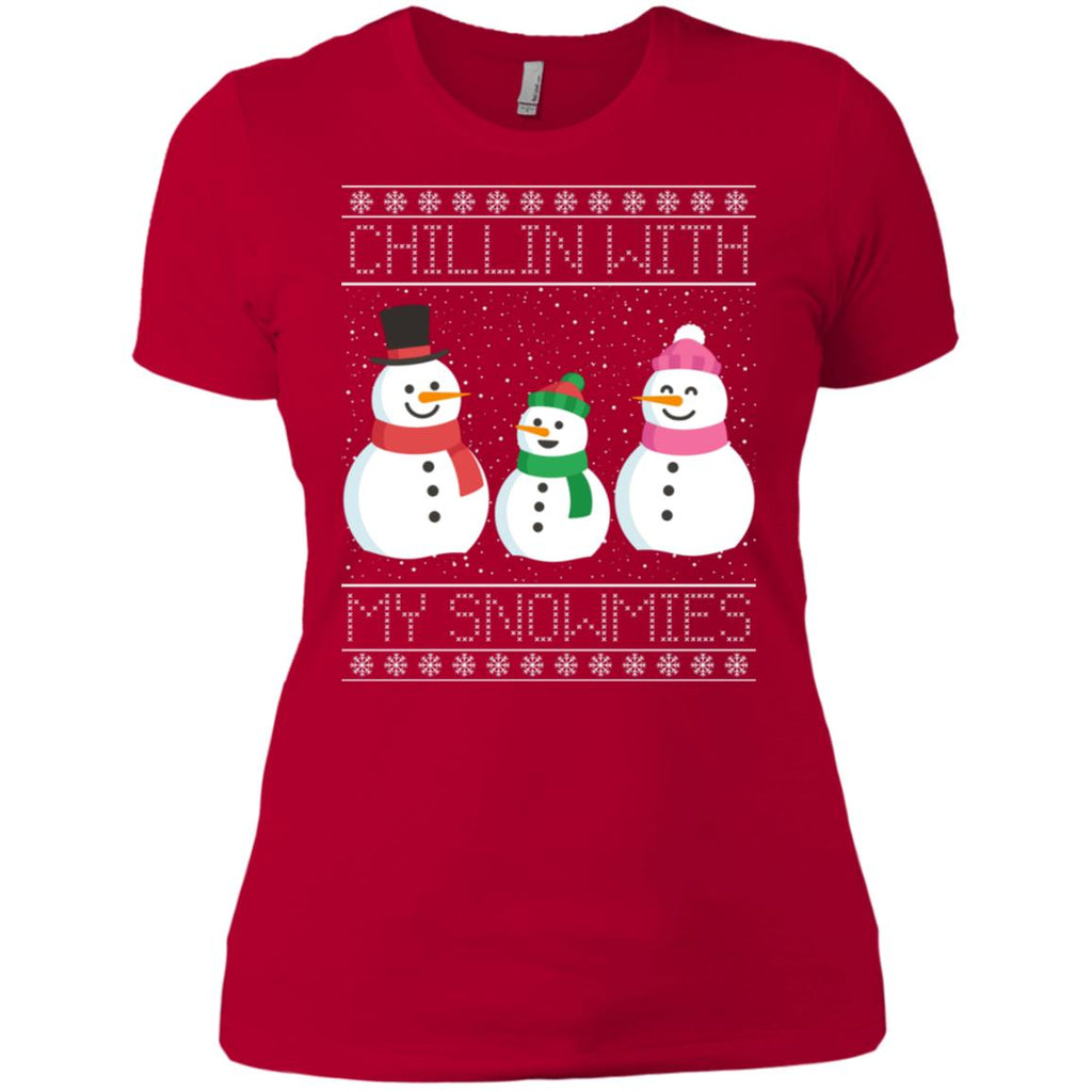 Chillin With My Snowmies Snowman Christmas Women T-Shirt