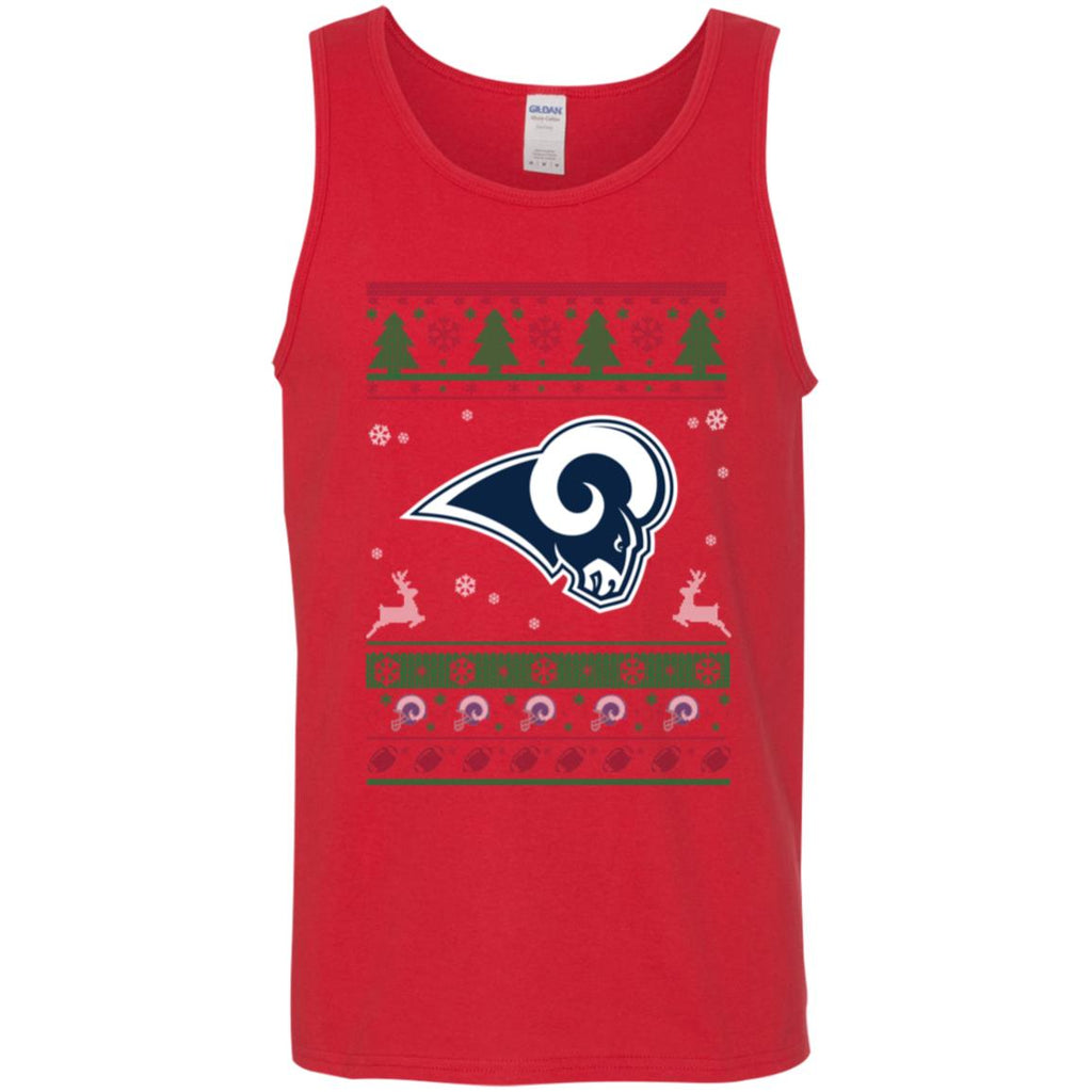 Los Angeles Rams Logo Football Teams Ugly Christmas Sweater Men Tank Top