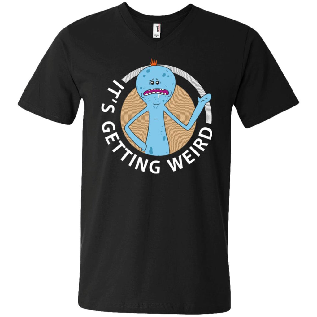 Rick And Morty Mr Meeseeks It's Getting Weird Men V-Neck T-Shirt