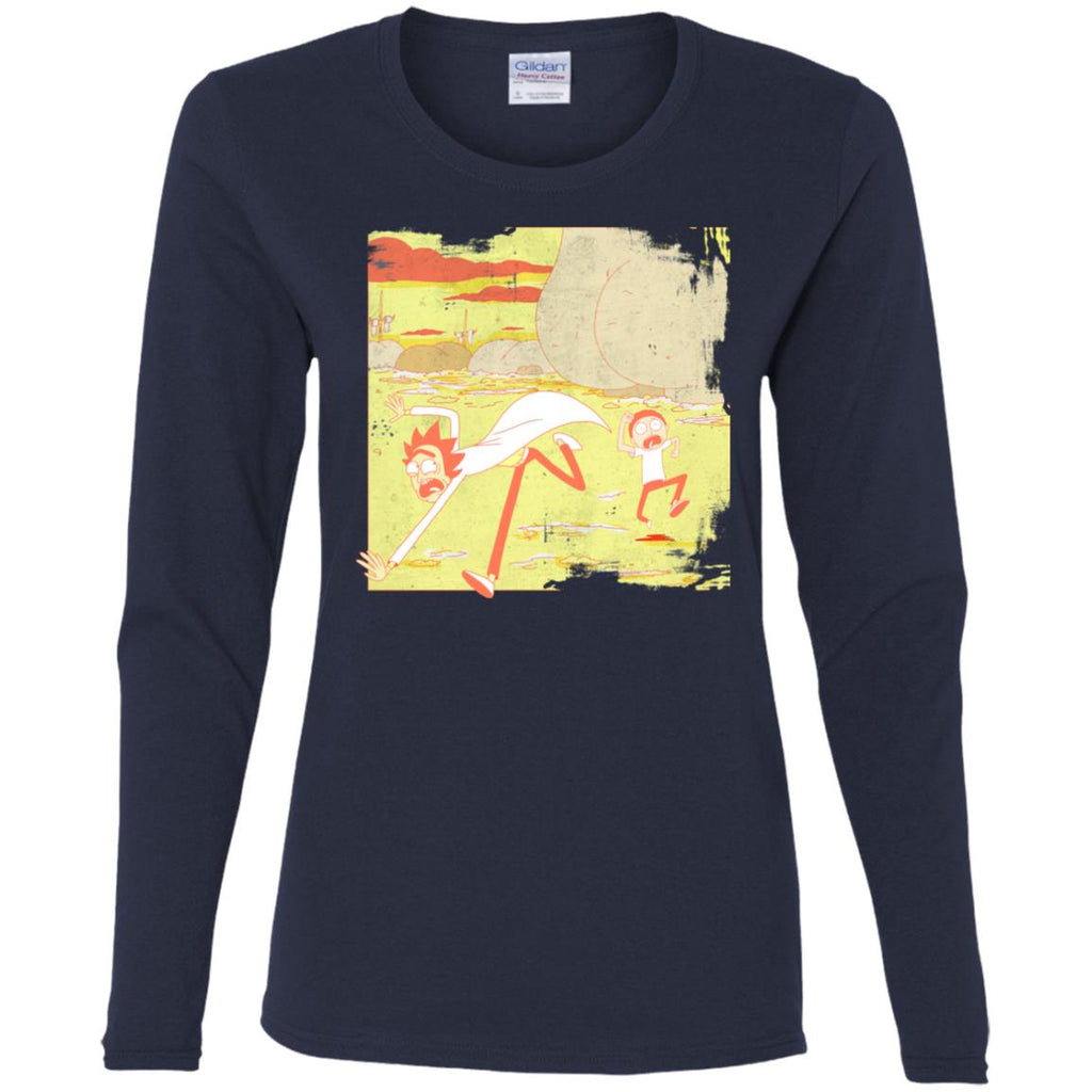 Rick And Morty Escape From Buttworld Women Long Sleeve Shirt