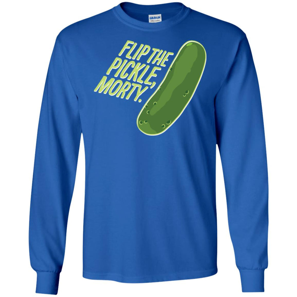 Rick And Morty Flip The Pickle Quote Men Long SLeeve Shirt