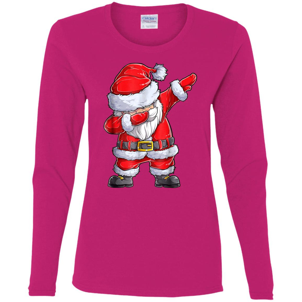 Dabbing Santa Shirt Christmas Boys Kids Men Xmas Gifts Tees Women Long Sleeve Shirt
