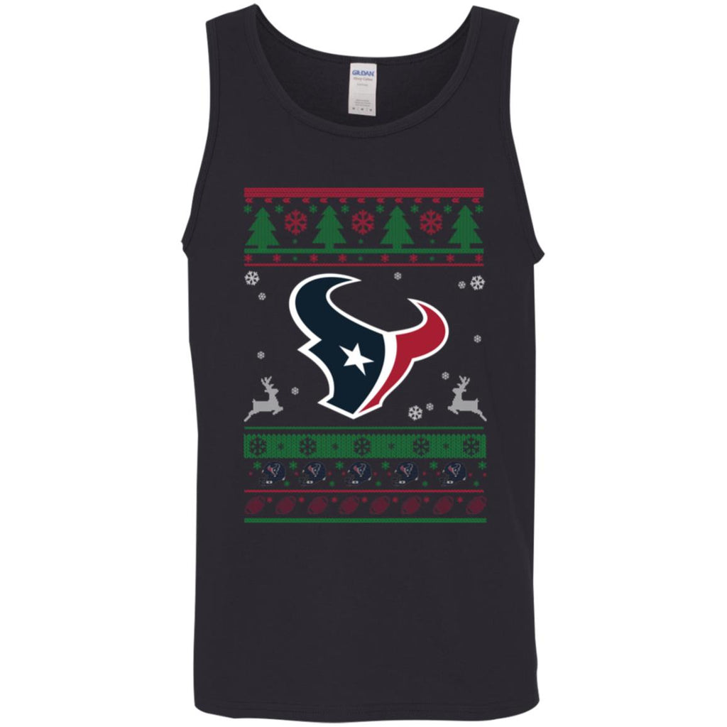 Houston Texans Logo Football Teams Ugly Christmas Sweater Men Tank Top