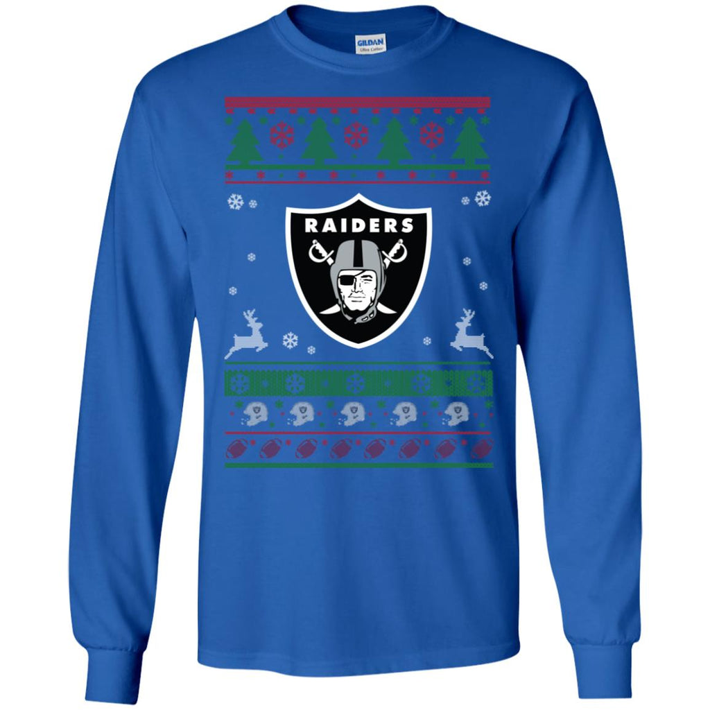 Oakland Raiders Logo Football Teams Ugly Christmas Sweater Men Long SLeeve Shirt