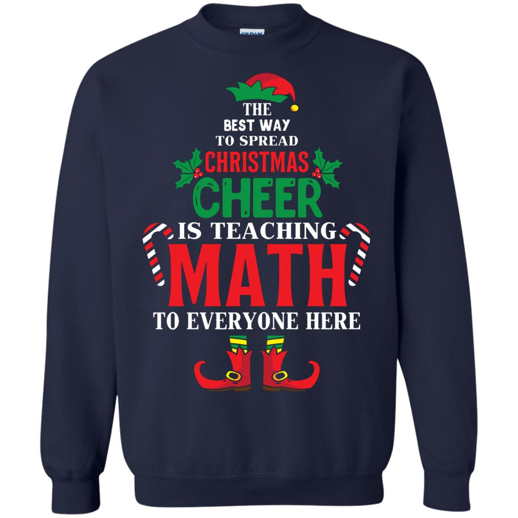 Christmas Cheer Is Teaching Math Unisex Crewneck Pullover Sweatshirt