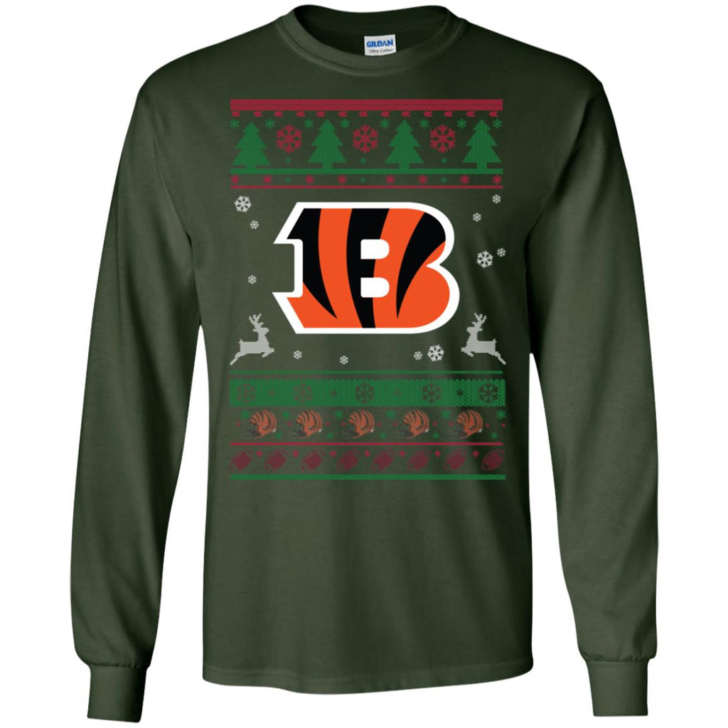 Cincinnati Bengals Logo Football Teams Ugly Christmas Sweater Men Long SLeeve Shirt