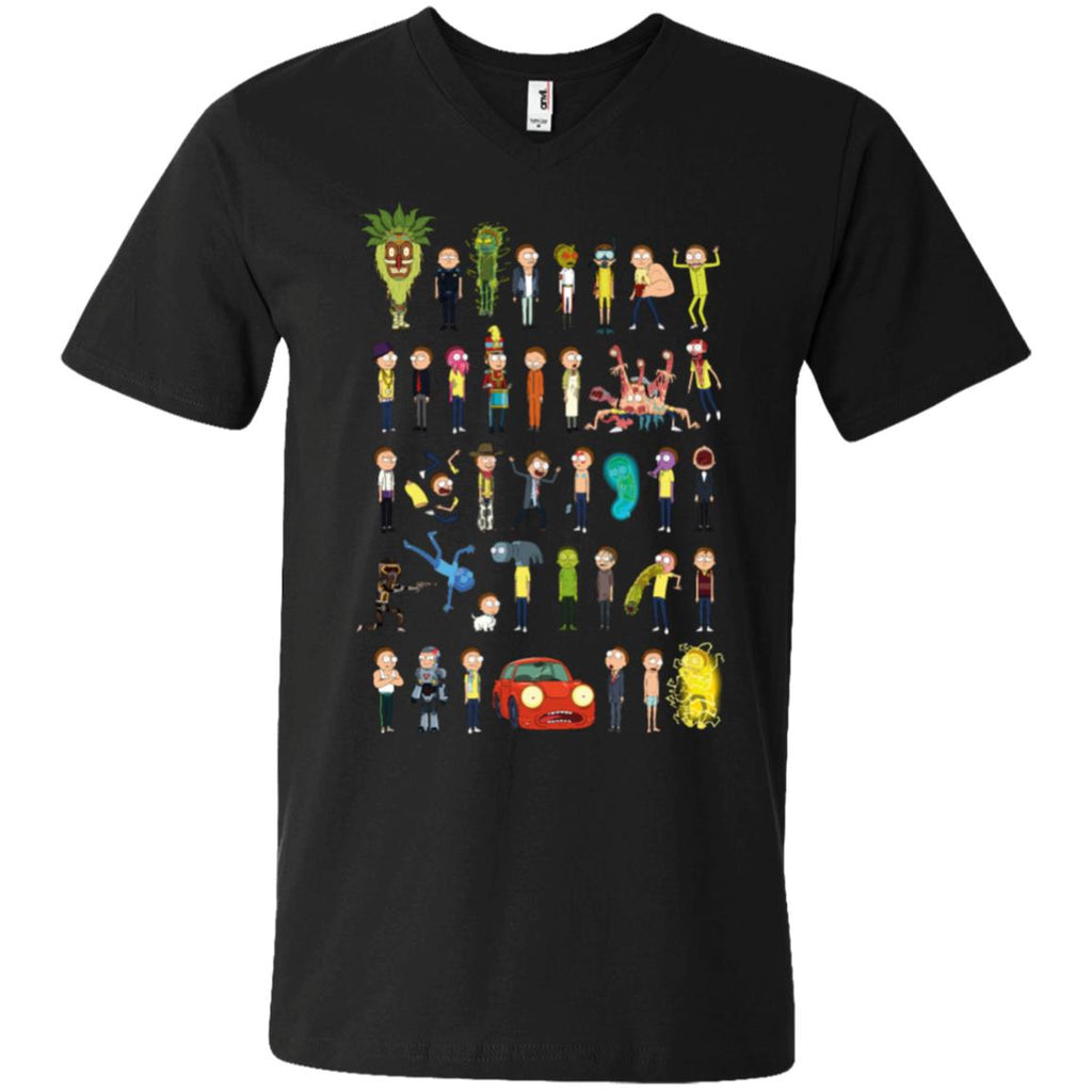 Ricky And Morty The Many Morty's Men V-Neck T-Shirt